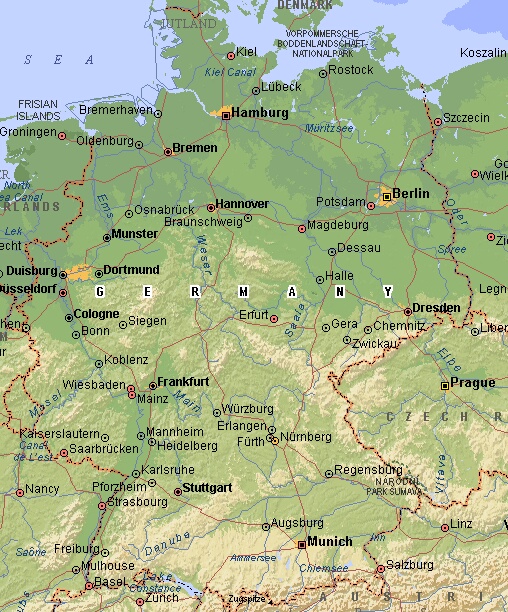 Реки германии на карте