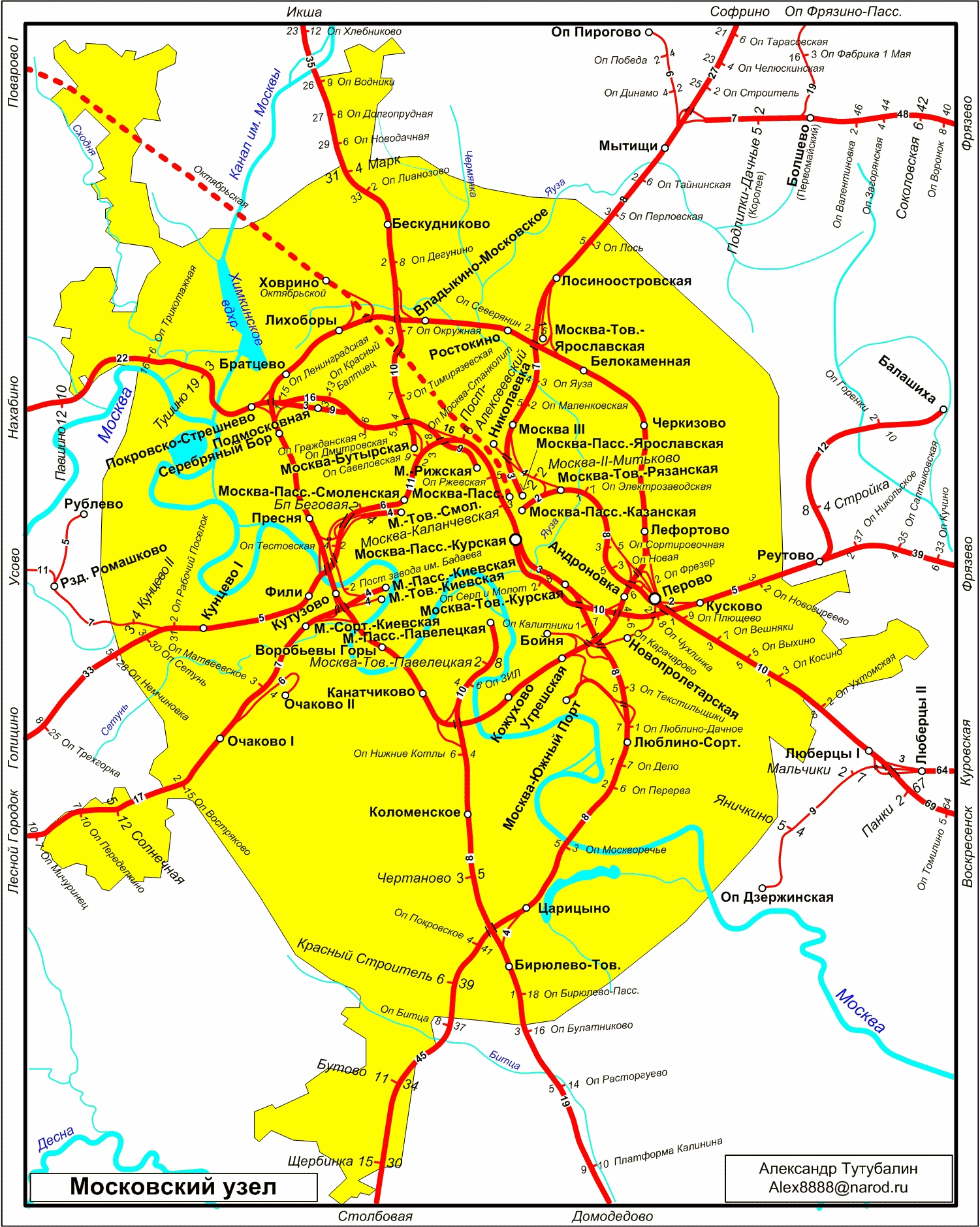 Московская железная дорога схема