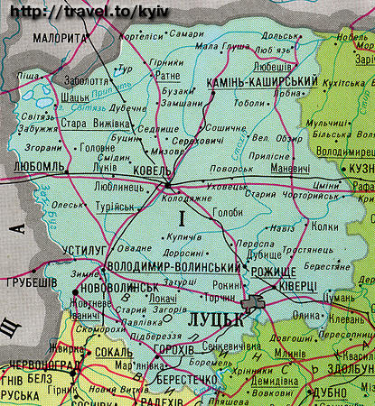 Карта волынская обл